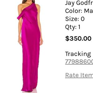JAYGODFREY One-Shoulder Magenta Dress